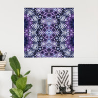 Lila und blaues geometrisches Kaleidoskopmuster