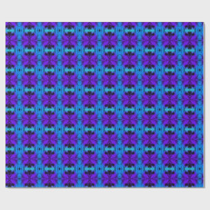 Lila und blaues Kaleidoskop-Fraktalmuster Geschenkpapier