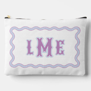Lila und Blaues Maßgeschneidertes Monogramm mit We Zubehörtasche