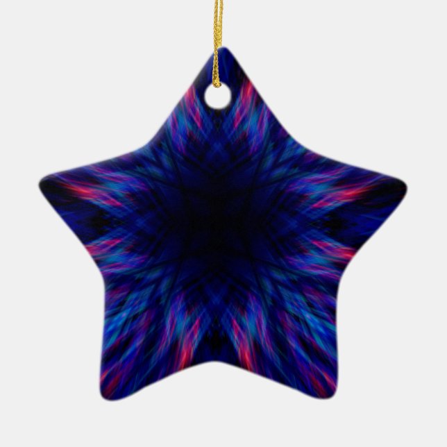 Lila und blaues Muster Keramikornament (Vorne)