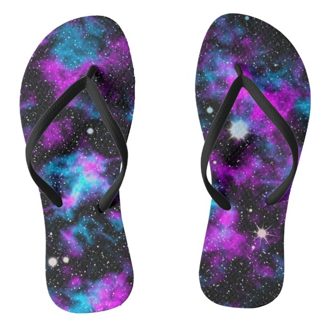 Lila und Blaugalaxie Flip Flops (Fußbett)