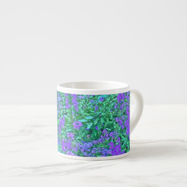 "LILA und BLUE FLORAL (FOTOG) EXPRESSO CUP Espressotasse (Vorderseite Rechts)