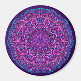 Lila und Blue Paisley Mandala Magnet