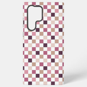 Lila und braun kariertes Mosaik Minimalist Samsung Galaxy Hülle