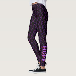 Lila und Burgund-Bewusstsein-Band-benutzerdefinier Leggings