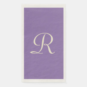 Lila und Creme Mit Monogramm Minimalistisch Serviette