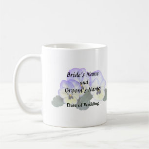 Lila und Creme Stiefmütterchen Kaffeetasse