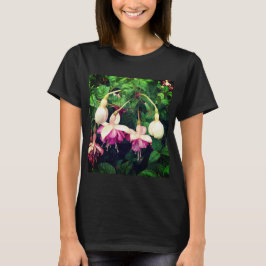 Lila und cremefarbene Blume T-Shirt
