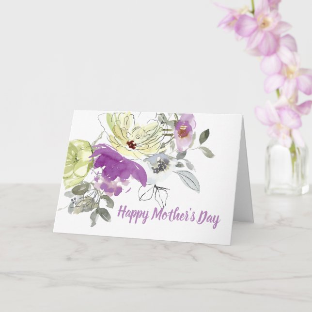 Lila und cremefarbener Muttertag Karte (Orchidee)