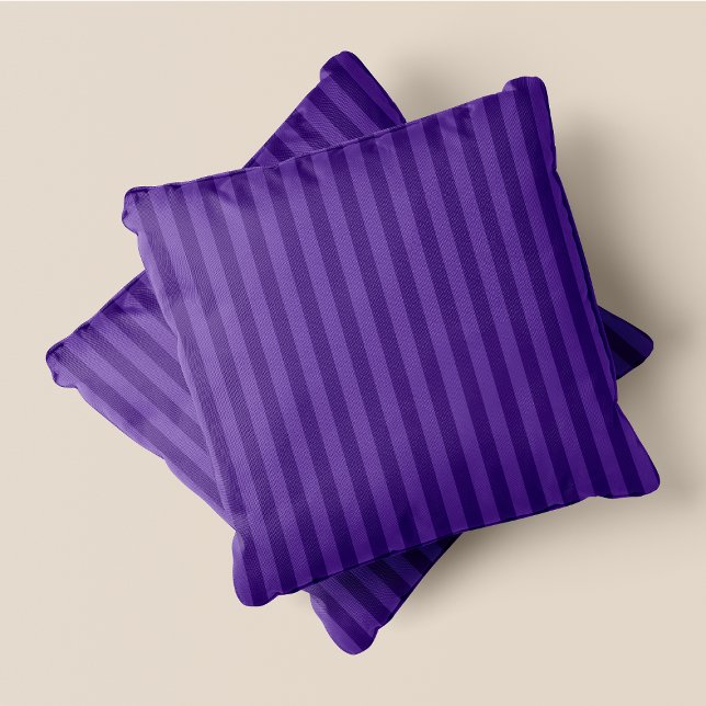 Lila und dunkle Lila Streifen Kissen (Purple & Dark Purple Stripes Throw Pillow)
