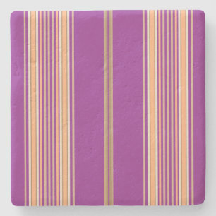 Lila und Ecru, Stripes Square Untersetzer
