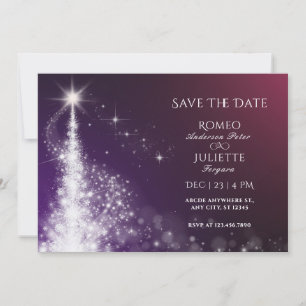 Lila und elegante Weihnachtsfeier Save The Date