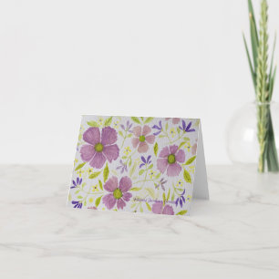 Lila und Flieder Blumen Notiz/Grußkarte Karte