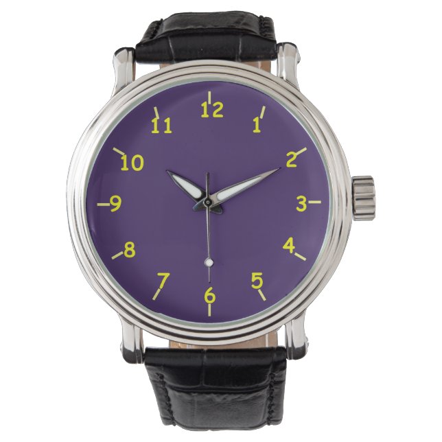 Lila und gelb armbanduhr (Vorderseite)