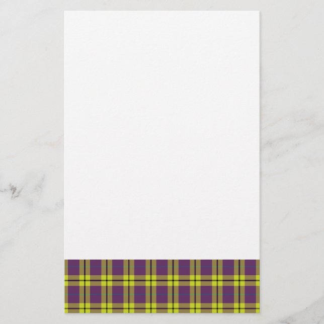 Lila und gelb Kariert Briefpapier (Vorderseite)