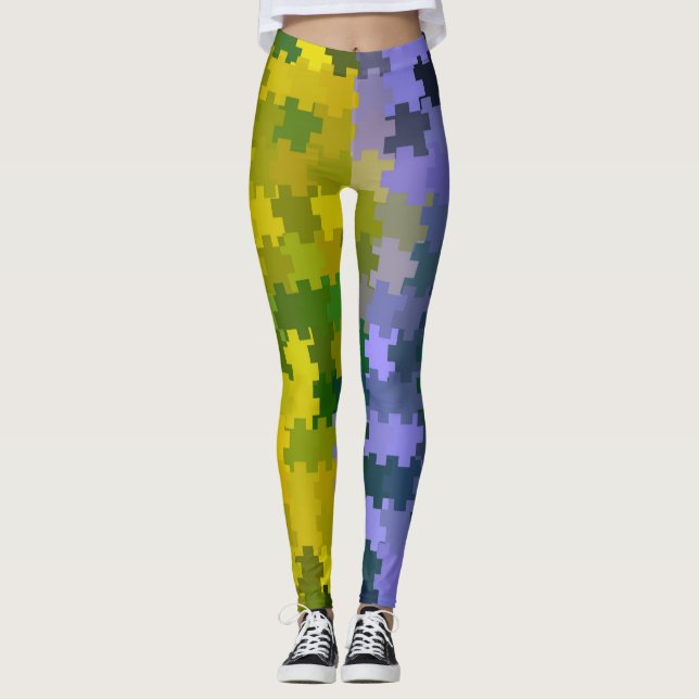 Lila und gelb leggings (Vorderseite)