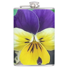 Lila- und Gelbblüte Flachmann