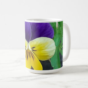 Lila- und Gelbblüte Kaffeetasse