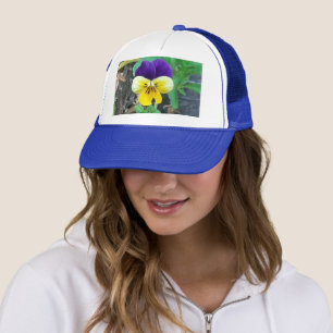 Lila- und Gelbblüte Truckerkappe