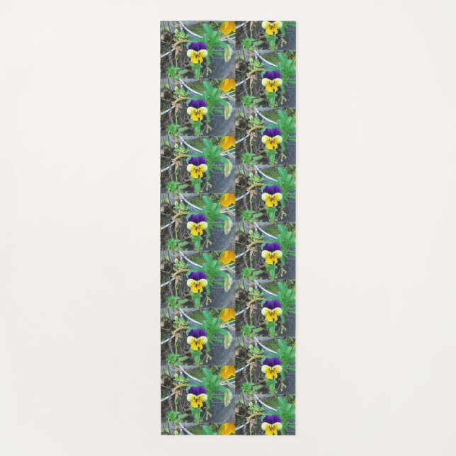 Lila- und Gelbblüte Yogamatte (Vorderseite)