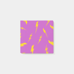 Lila und gelbe Blitz Stylische Zurück-zu-Schule Post-it Klebezettel