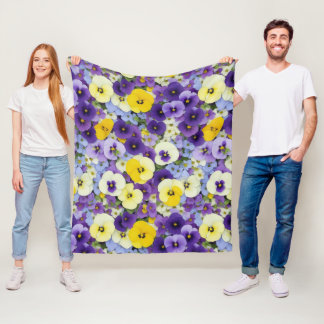 Lila und gelbe Blume Fleecedecke