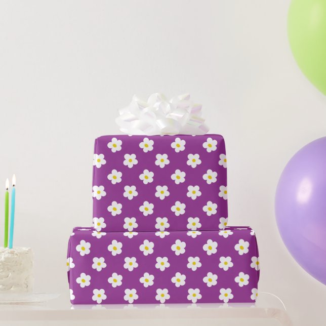 Lila und gelbe Blume  Geschenkpapier (Partygeschenke)