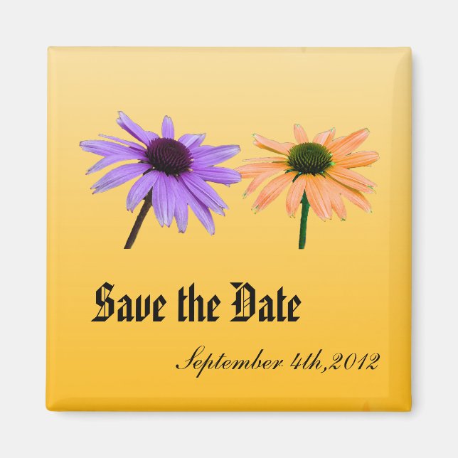 lila und gelbe Blume, Save the Date Magnet (Vorne)