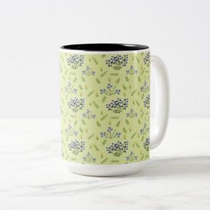 lila und gelbe Blumenmuster Zweifarbige Tasse