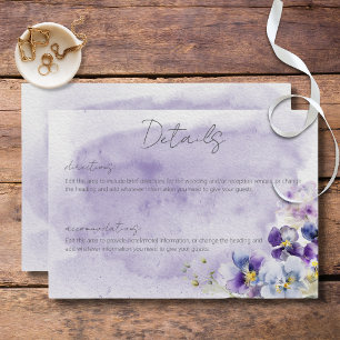 Lila und gelbe Blüten - Details Begleitkarte