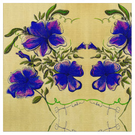 Lila und gelbe Blüten Stoff