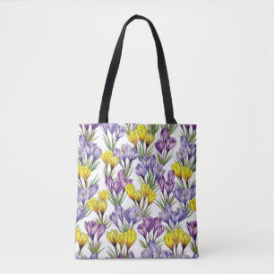 Lila und gelbe Crocus-Blume für den Frühling