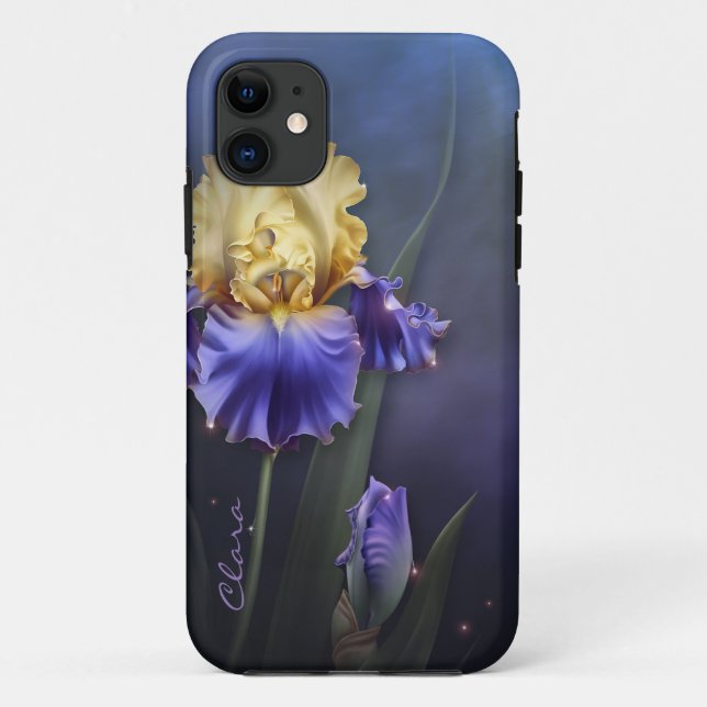 Lila und gelbe Iris Custom iPhone 5S Case (Rückseite)