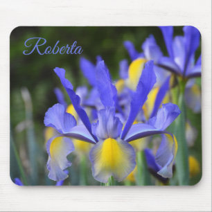 Lila und gelbe Iris *Personalisieren* Mousepad