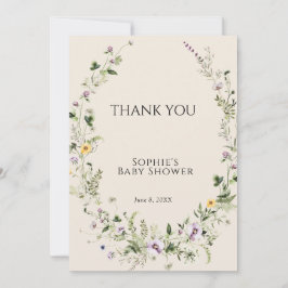 Lila und gelbe Kleine in der Blütendusche Dankeskarte