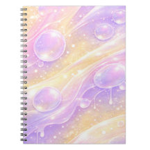 Lila und gelbe Pastell-Blasen AI-Kunst 