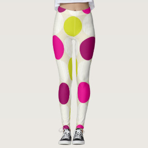 Lila und gelbe Polka-Punkte Leggings