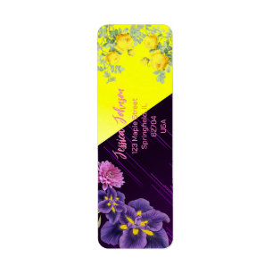 Lila und gelbe Rose Modern Boho Farbige Blumen