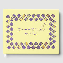 Lila und gelbe Schmetterlinge Hochzeitsbücher Gästebuch