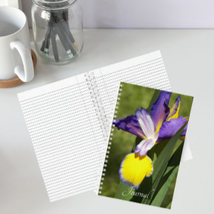 Lila und gelbe sibirische Schwertlilie-Blumen Notizbuch