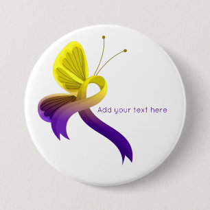Lila und gelber Butterfly-Butterfly Button