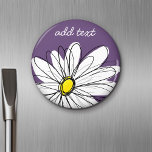 Lila und gelber weißlicher Daisy-Text Magnet<br><div class="desc">Ein Zen-und skurrile,  Hipster-Kunstwerk. Sie können einen Namen,  ein Monogramm oder einen anderen benutzerdefinierten Text hinzufügen. Wenn Sie die Kunst verschieben möchten,  klicken Sie auf die Schaltfläche Anpassen,  um Änderungen vorzunehmen.</div>