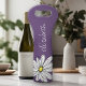 Lila und gelber weißlicher Daisy-Text Weintasche (Personalized Wine Tote - Add Your Name or Customize completely in the advanced design area)