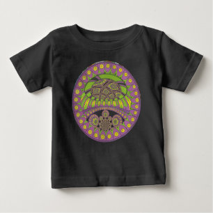 Lila und gelbes Kaleidoskop Baby T-shirt