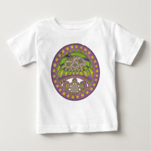 Lila und gelbes Kaleidoskop Baby T-shirt