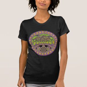 Lila und gelbes Kaleidoskop T-Shirt