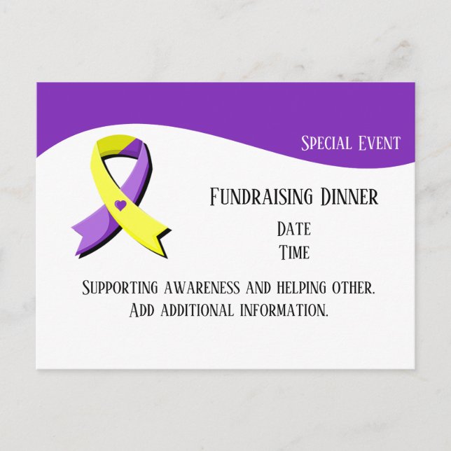 Lila und gelbes Multifunktionsherz Postkarte (Vorderseite)