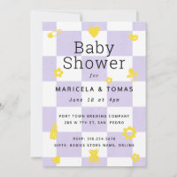 Lila und gelbes Schachbrett Kinderdusche