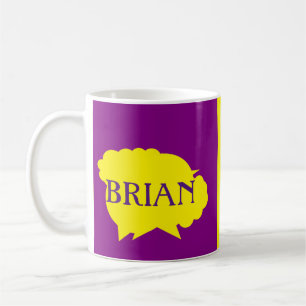 Lila und gelbes Splint-Design für Brian mit dem Na Kaffeetasse