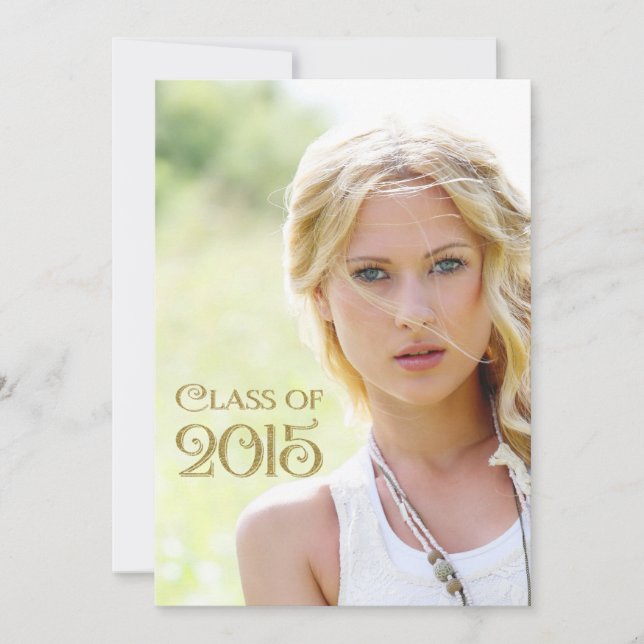 Lila und Gold-Abschluss Einladung (Vorderseite)